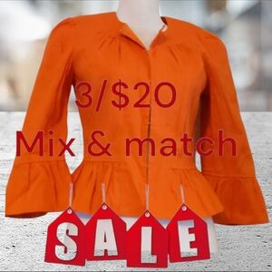 Harold's linen blend jacket/shirt orange size 2